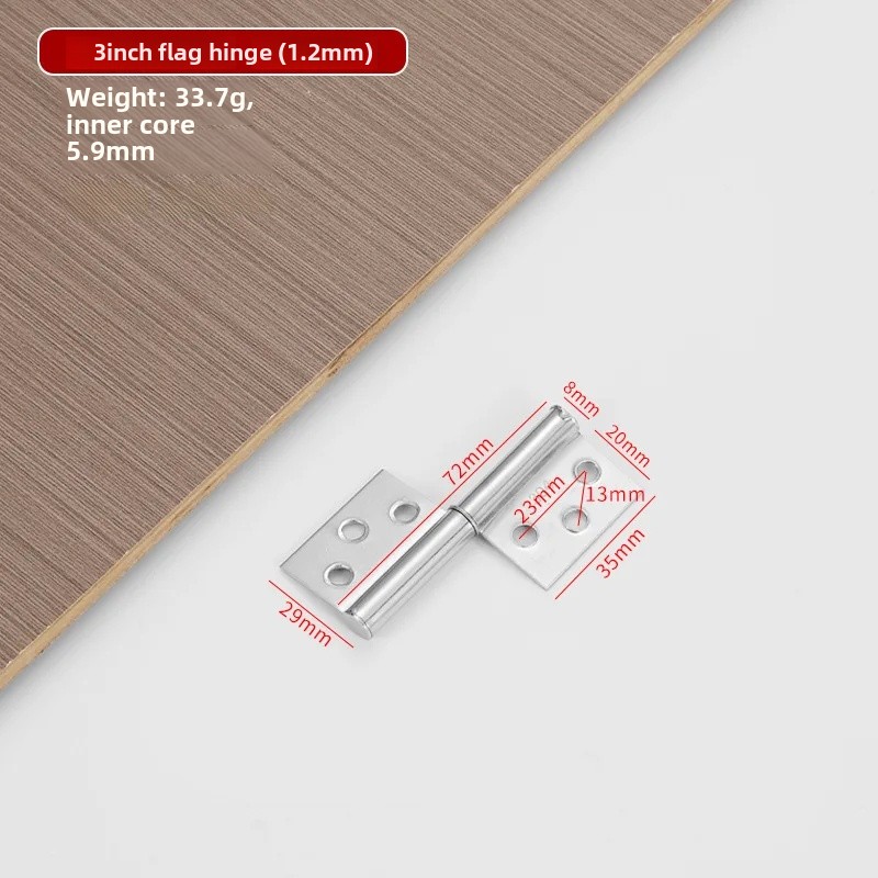 Traditional Flag-Shaped Door Hinges Comprehensive Removable Large Door Hinges Fire Prevention Aluminum Alloy Door Hinges