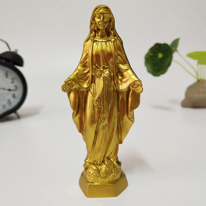 Gouden Jesus Standbeeld Madonna Beeldjes Virgin Mary Standbeelden Kerst Decoraties Voor Huis Kerstcadeau Ornamenten