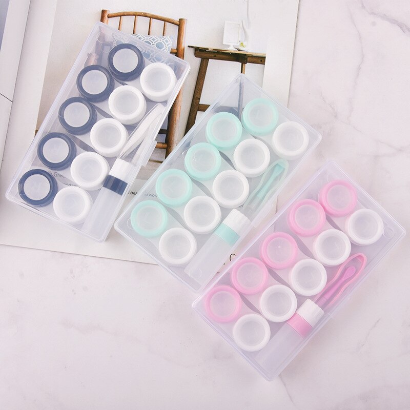 5 Pairs Contact Lens Case Eye Contact Lens Box Women Travel Contact Lenses Case Soak Container Lenses Box for Beauty Pupil