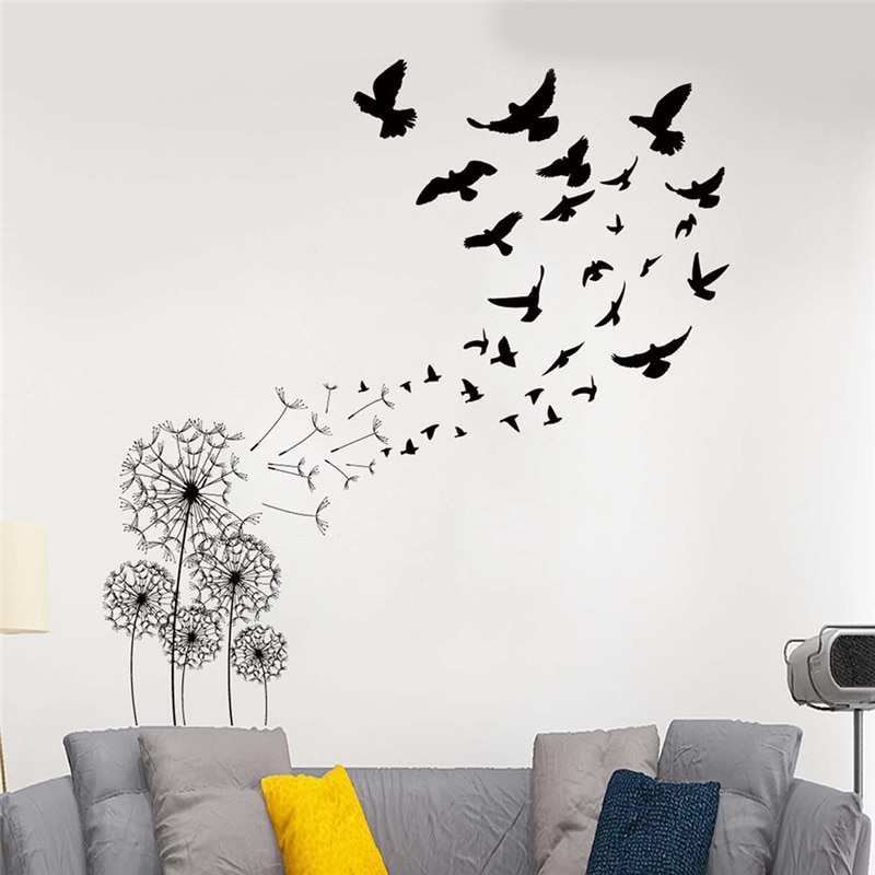 Paardebloem Vogel Creatieve Muurstickers Woonkamer Slaapkamer Achtergrond Muur Sticker Diy Home Decoratie