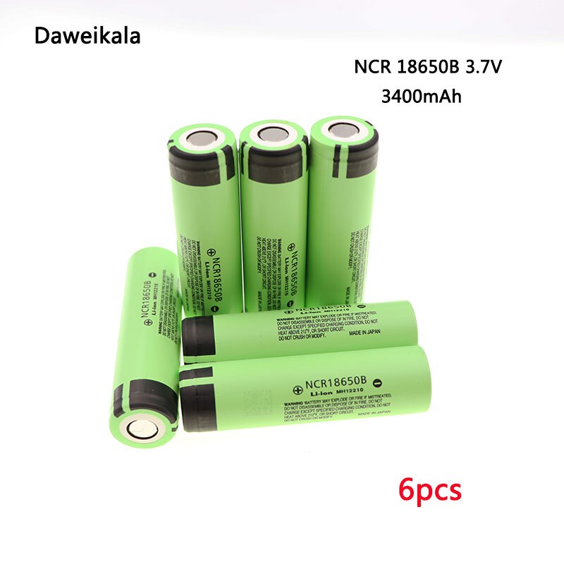 Daweikala For Original Japan imports 18650 battery NCR18650B 3.7V 3400mAh battery Rechargeable Li-ion 3.7v battery