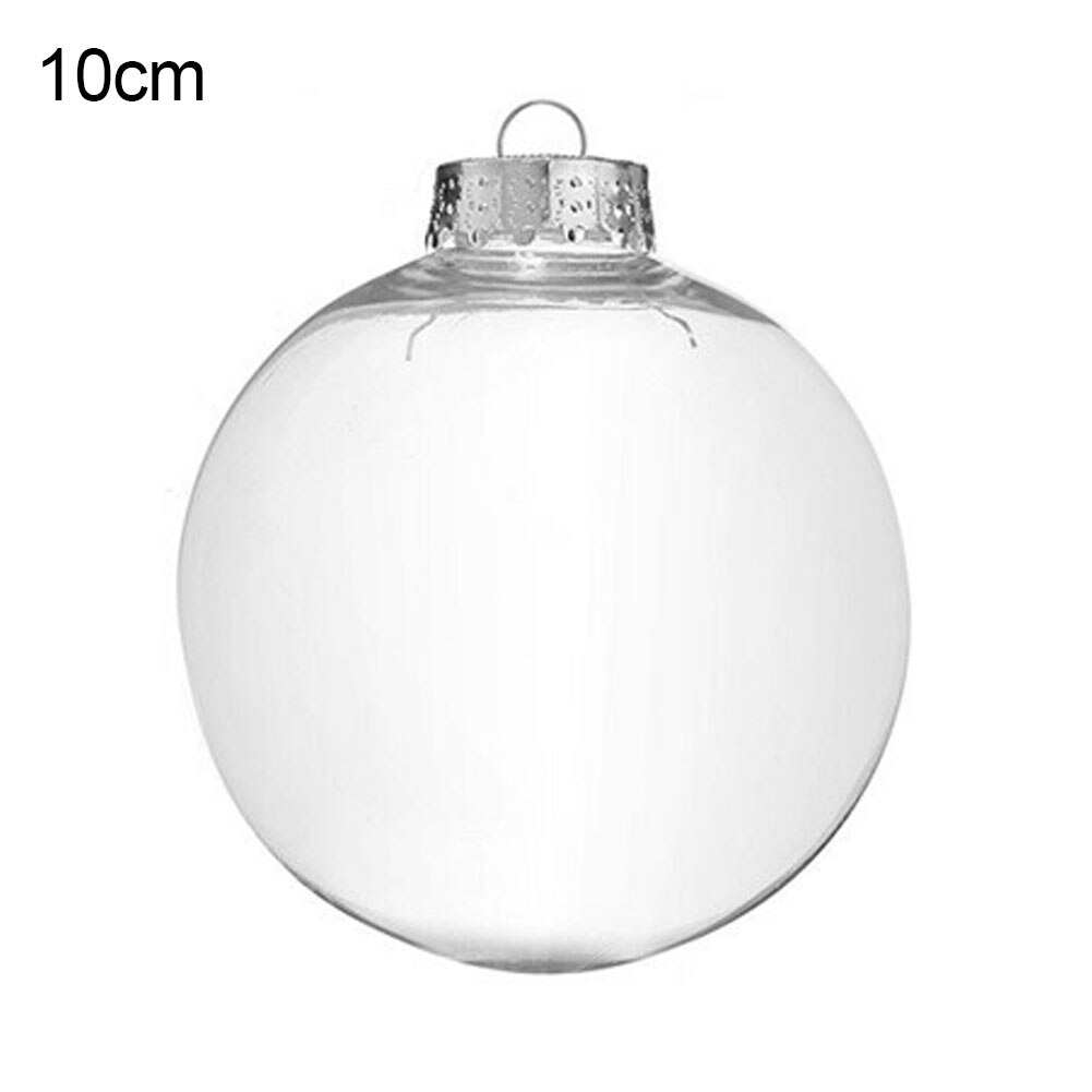 1Pc Christmas Tree Ornaments Transparent Plastic Baubles Balls Hanging Pendant Christmas Decorations navidad: 10cm