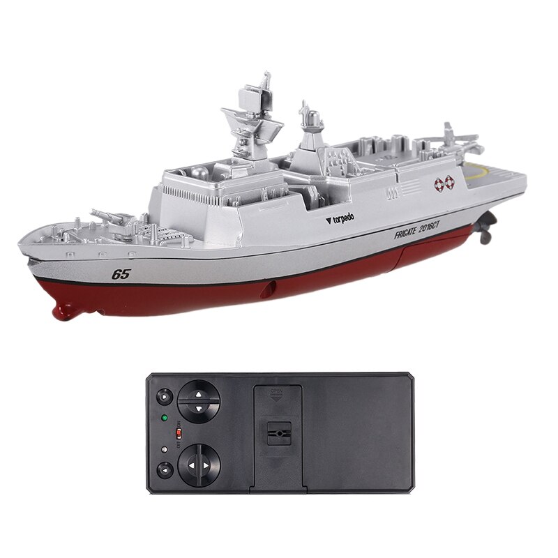 2.4GHZ Mini Electric Sports Remote Control Ship Aircraft Carrier Ship Model Ship Toy: Silver red