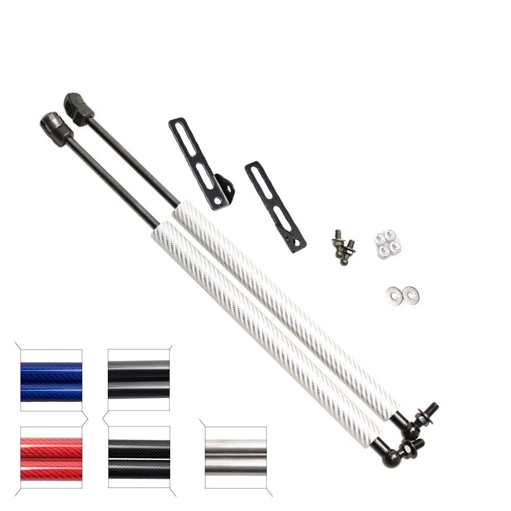 2pcs for Suzuki SX4 2007 for Suzuki Neo Baleno modify front bonnet hood Lift Supports Gas Struts Shocks damper absorber: silver carbon fiber