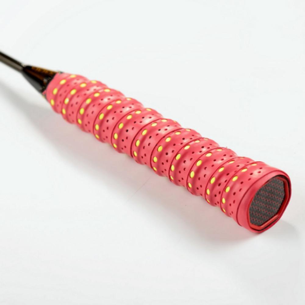 11 farver anti slip ketcher over greb roll tennis badminton squash håndtag tape badminton ketcher svedbånd: Rød