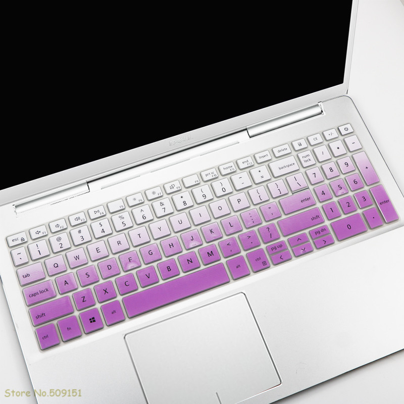 For Dell Inspiron 15 3000 3501 3502 3593 3505 , inspiron 15 5501 5502 5505 5508 Laptop Keyboard Cover Skin Protector: Gradual purple