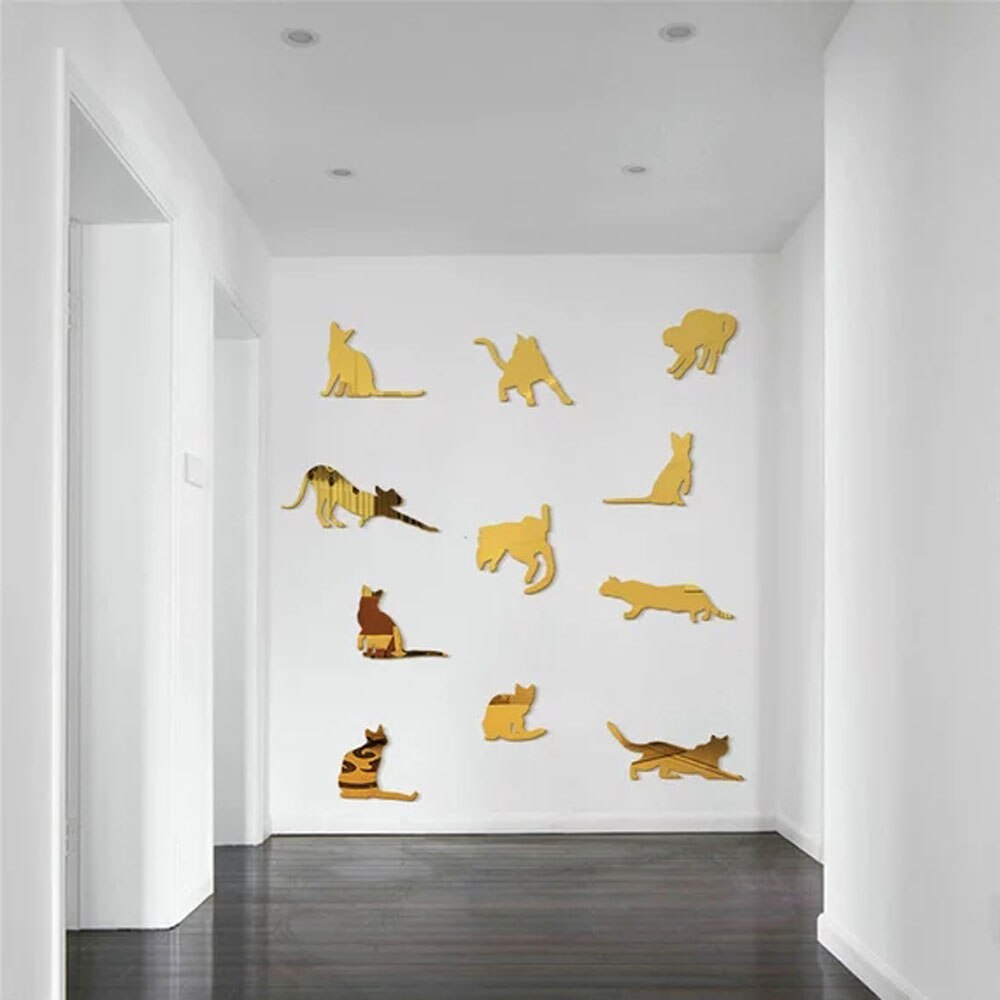 JM317 3D geometric acrylic mirror wall paste living room decoration self-adhesive mirror paste can be removed