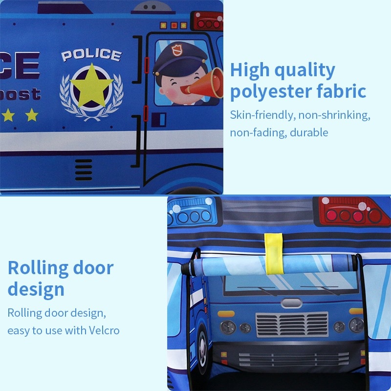 Tente de jeu pour enfants, tente de pompier, jeu de Police, camion de feu et voiture de Police, maison de jeu pour enfants, cabane à jouets pliable facile