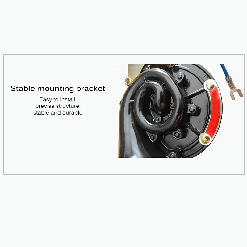 Elektrische claxon, autoclaxon, slakkenhoorn, ultra luide hoorn, auto slakkenhoorn, 12 V/24 V, 3000 dB, enkele hoorn, universeel, voor vrachtwagen, auto, boot, fiets, zwart, 24 V
