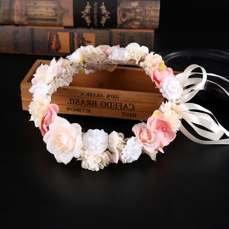 Boho Stil Blume Stirnbänder für Frauen Mädchen Blumen- Girlande Kranz Diademe Hochzeit Krone Haar Zubehör Kopfschmuck Schmuck