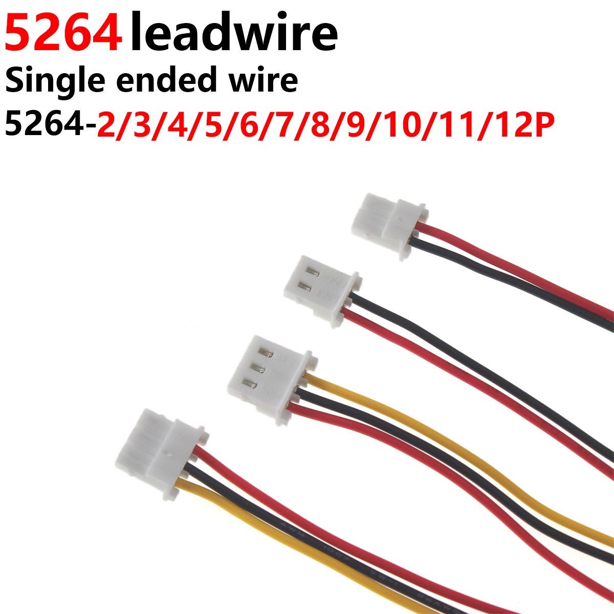 Cable electrónico de conexión de un solo cabezal, accesorio con espaciado de terminales de 5264mm, 26awg, 2,5 MM, 20cm, 2p, 3p, 4p, 5p, 6p, 20/10 piezas, 200