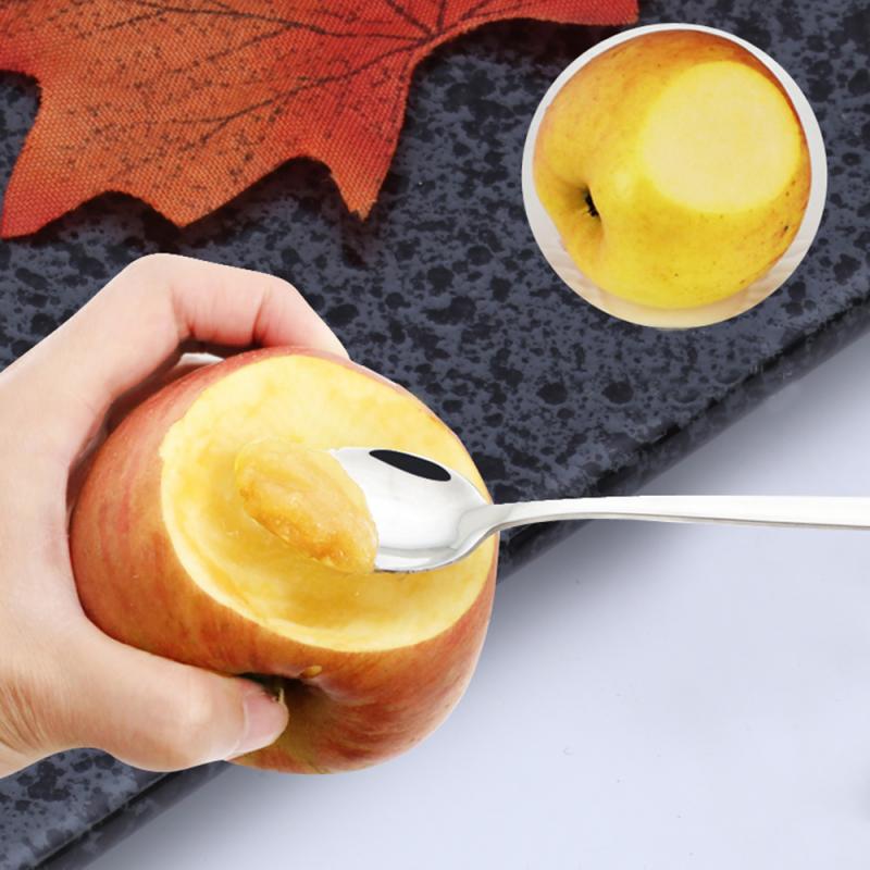 1Pcs Rvs Wees Fruit Lepel Koffie Lepel Ijs Lepel Dessert Lepel Wees Ijs Apple Lepel Scoop Keuken tool