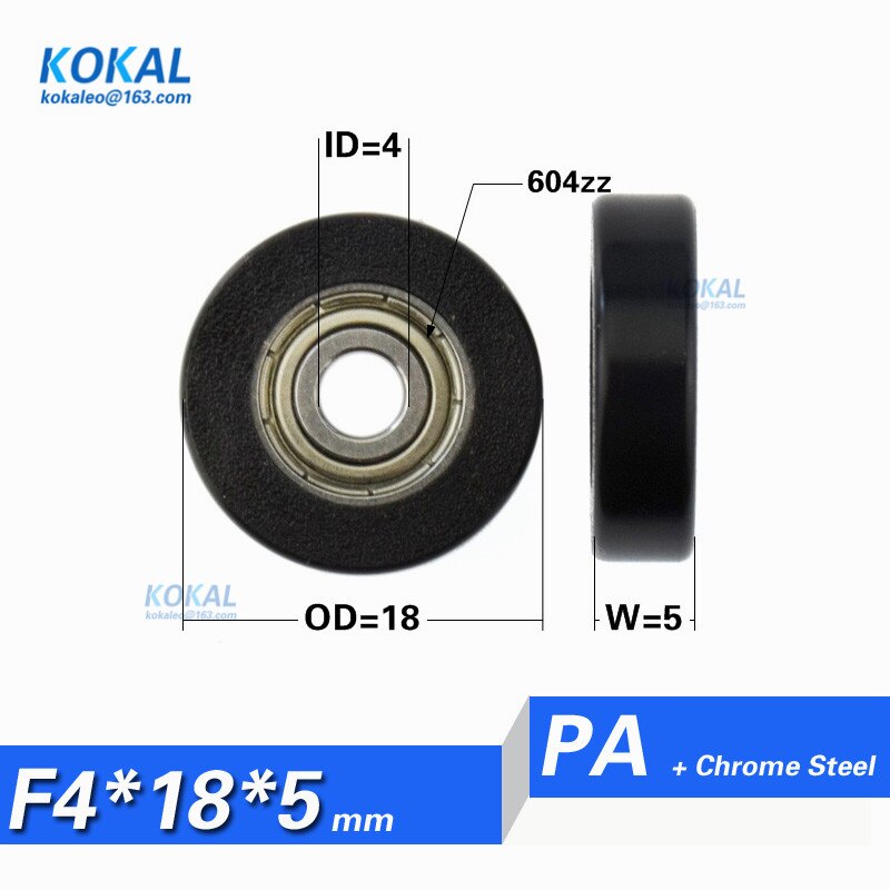 Freies 10Stck geräuscharm kugellager Rolle Rad Wohnung typ kunststoff Lagerbier Rolle 17/18 /21/22/24/25/28MM: Ich würde4  OD18  W5