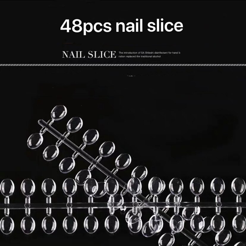 Nail Kleur Display Board Acryl Nail Tips Storage Stand Professionele Stofdicht Nail Art Winkel Display Box Nail Tips opslag: 48pcs nail slice