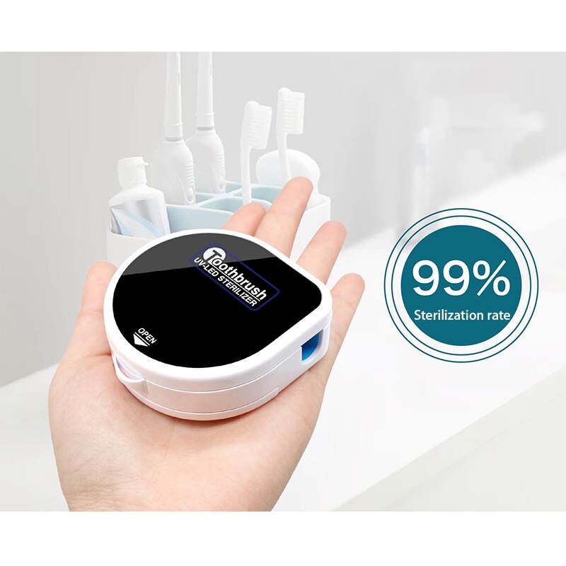 2 Stck Zahnbürste Kasten UV-Licht Zahnbürste Halfter USB Ladung Uv Zahnbürste Desinfektion Kasten