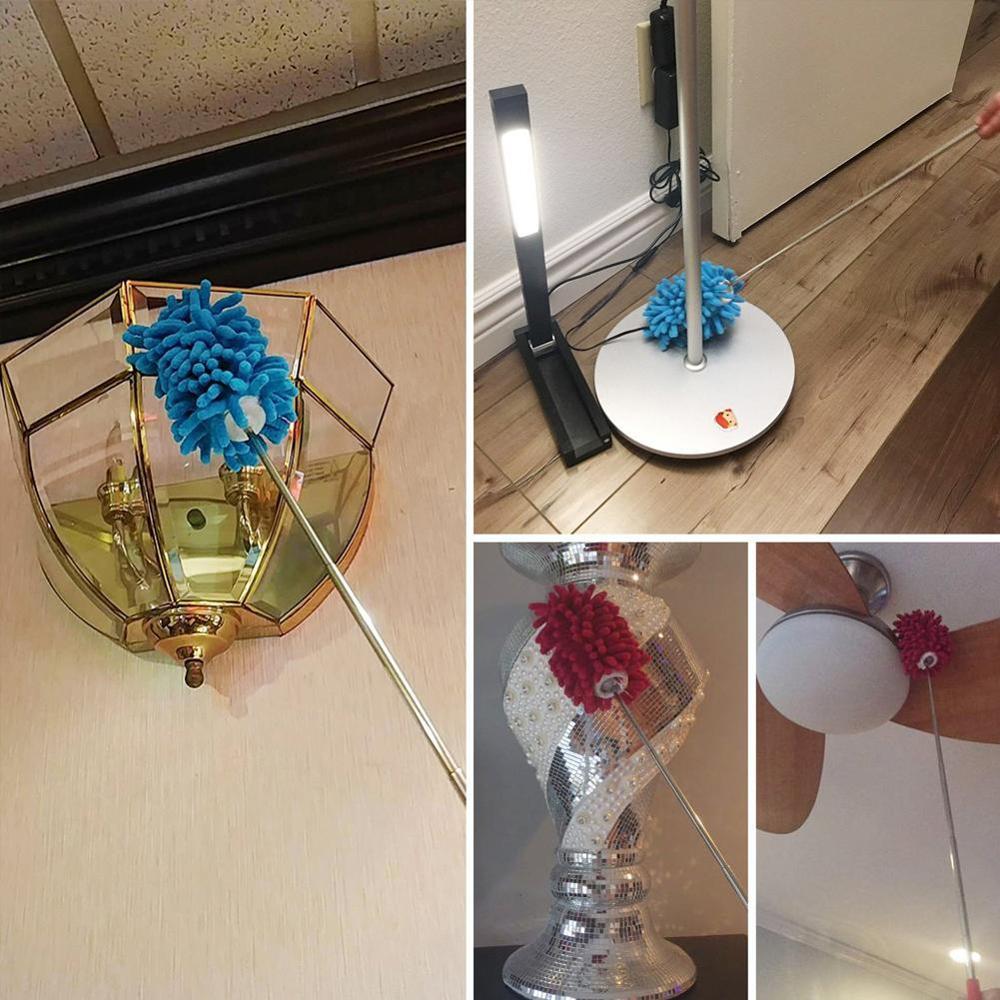 Telescopic Microfiber Dust Collector House Cleaning Feather Scalable Duster Dust Microfiber Tabletop Chenille Brush Cleanin F5M8