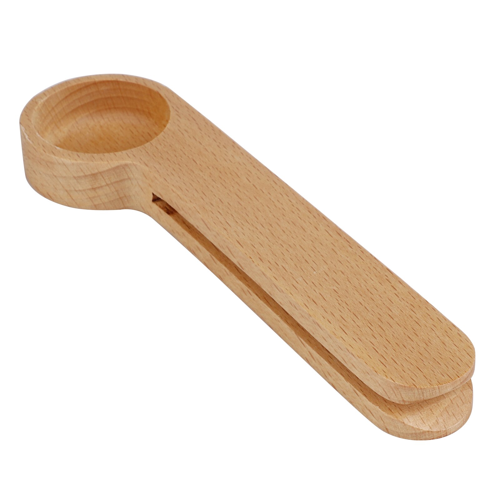 Wooden Measuring Spoon 2 In 1 Handle Scoop Coffee Scoop Seal Bag Clip Spoon Measuring Long Tablespoon Wooden Beech Coffee Tongs