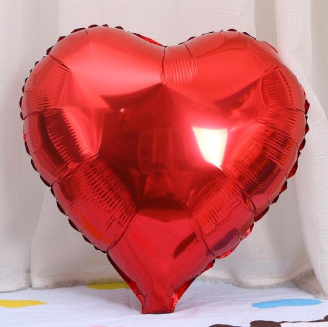 10 stk 18 tommer hjerteballon rose guld rød ægteskab kærlighedsballoner bryllupsfødselsdagsfest indretning folie heliumballon til fotografi: Rød