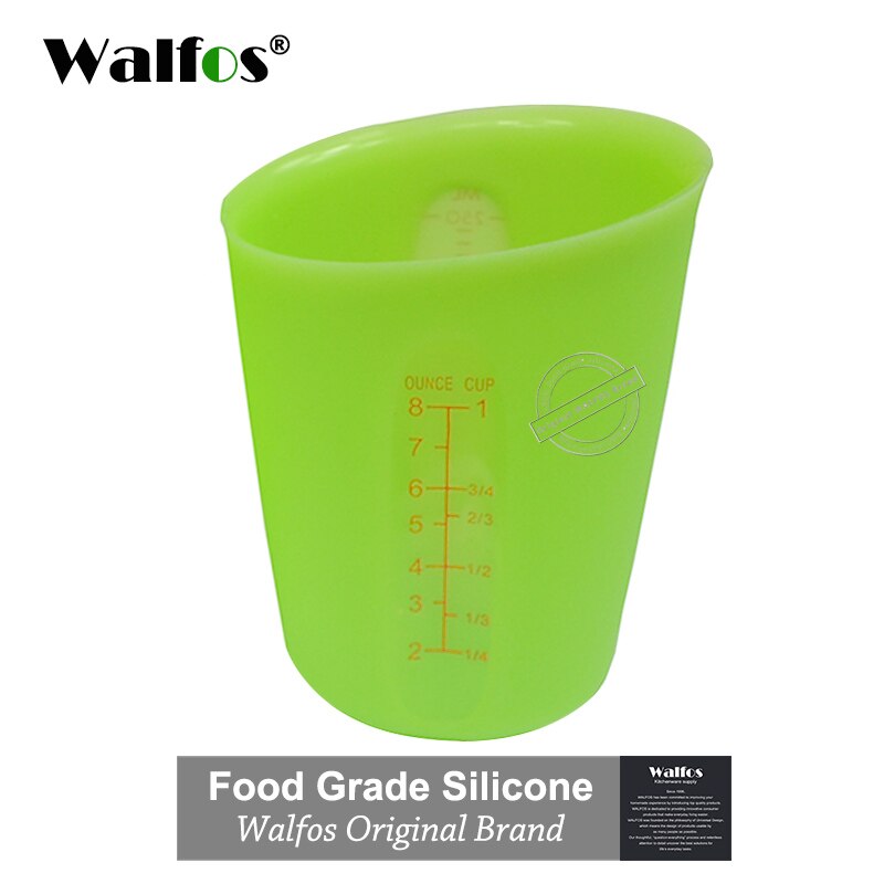 WALFOS-tazas medidoras de silicona flexibles, Alimentaria, 500ml, cuchara de medir, utensilios para hornear, utensilios de repostería para Cocina: 250 ml green