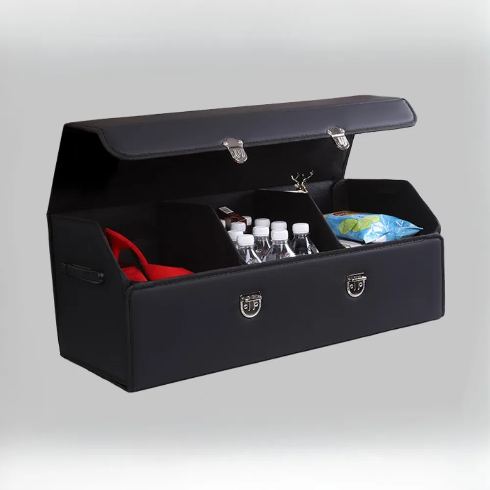 Caja de almacenamiento de respaldo para coche, contenedores plegables de viaje para artículos diversos, cajas de acabado de ropa de alta capacidad, contenedor organizador Interior portátil para coches