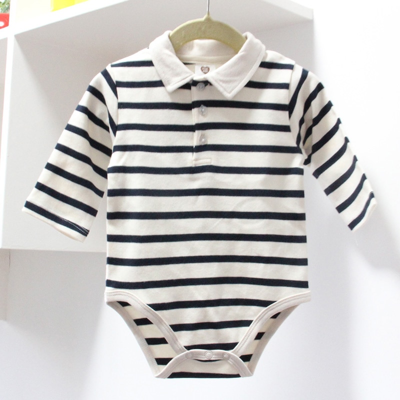 Body-combinaison bébé pour garçons et filles | Vêtements d'automne 100% coton, rayures, col carré, manches longues