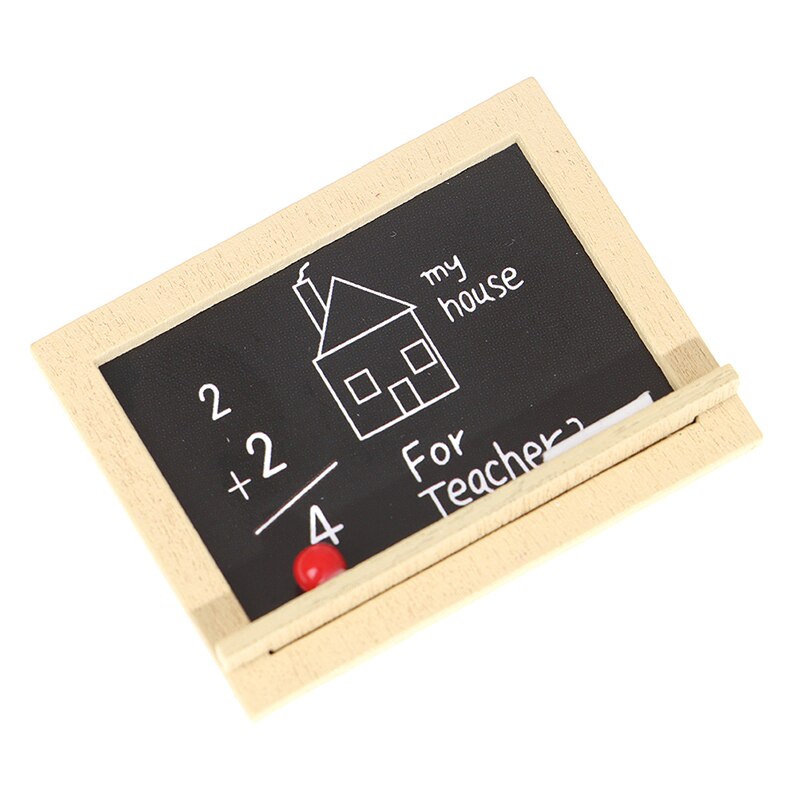 1Set Miniature Blackboard Chalkboard W/ Easel Dollhouse Classroom Accessory