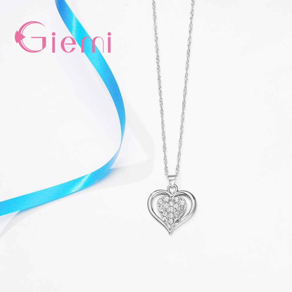 Hohl Süße Herz Schmuck Sets Für Frauen Freundin Ziemlich 925 Sterling Silber Chocker Anhänger Halskette Ohrring