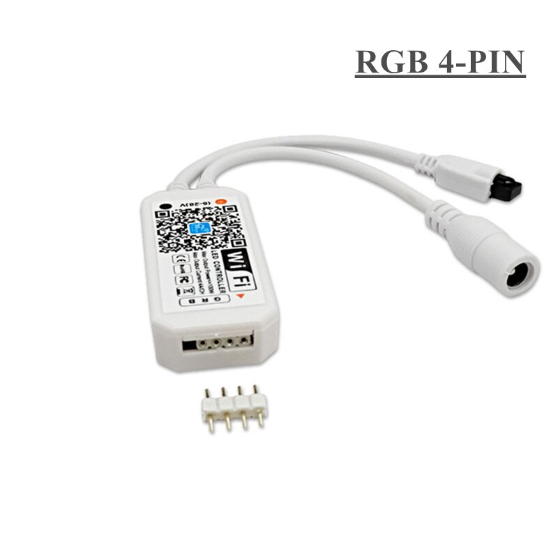 LED Wifi Controller IR Remote RGB Controller For LED Strip Lights 24 key Infrared Dimmer Work with Alexa Music Wifi Controller: RGB 4-pin