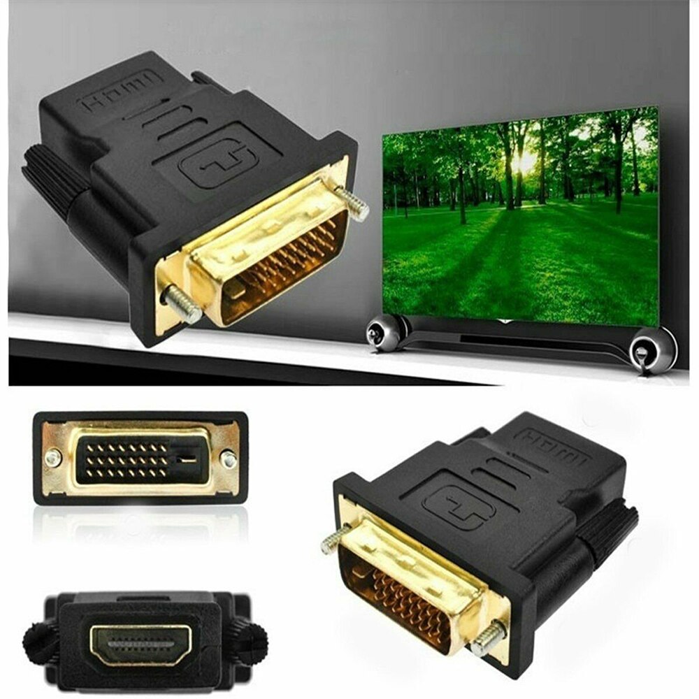 1080P Plug Male To Female HDMI To DVI Cable Converter 24k Gold Plated DVI 24+1 To HDMI Adapter Cables For HDTV Projector Monitor