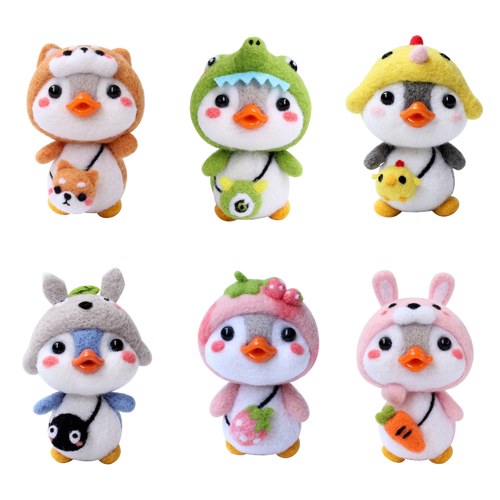 Nicht beenden Pinguin Wolle Filz Nadel Filzen Bausatz Diy Wolle Stieß Fühlte Handgemachte Spielzeug Paket Für Anfänger Mit Englisch Anweisung