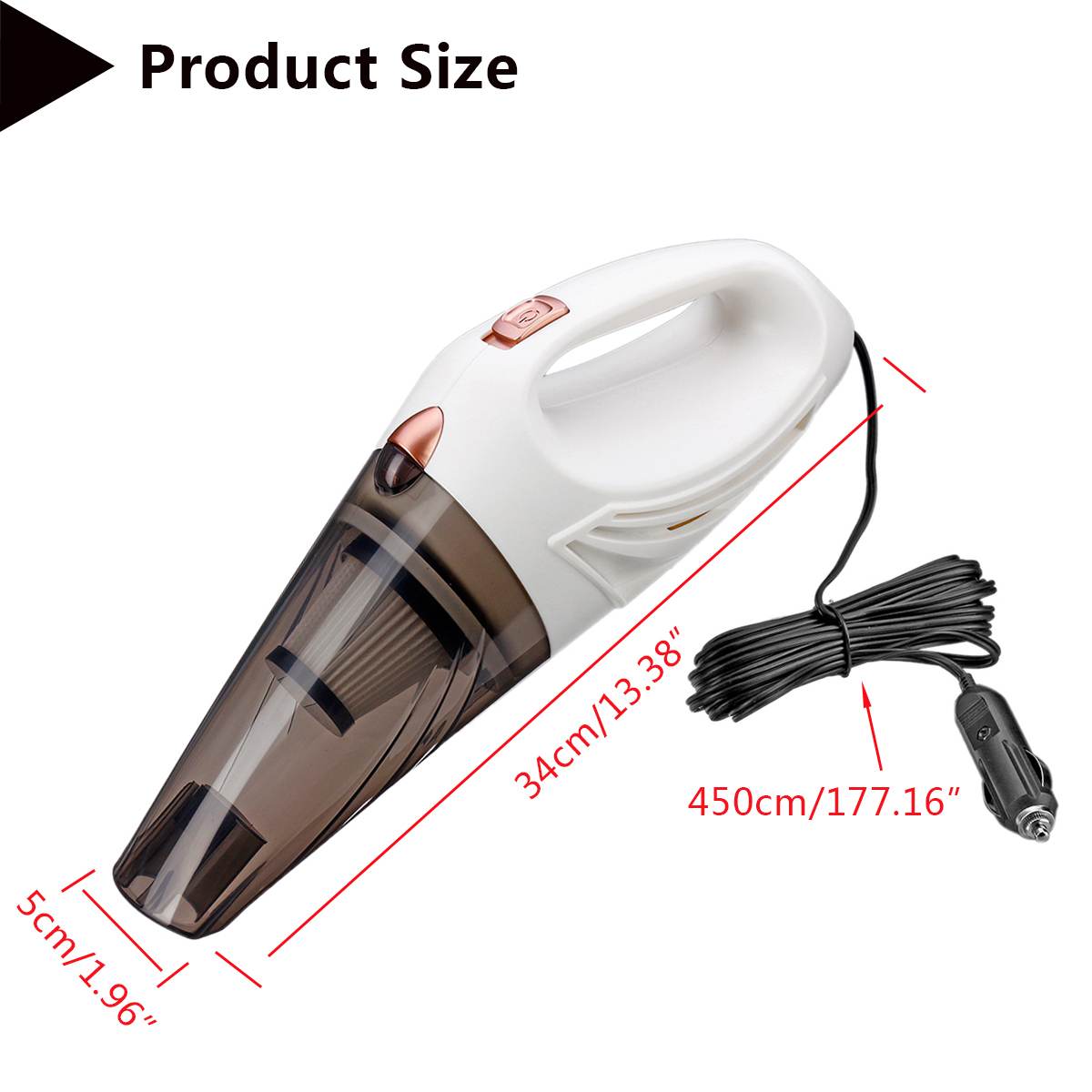 12V Car Vacuum Cleaner Automobile Auto Handheld Vacuum Cleaner Dry / Wet Portable Duster Indoor Home Car interior Powerful