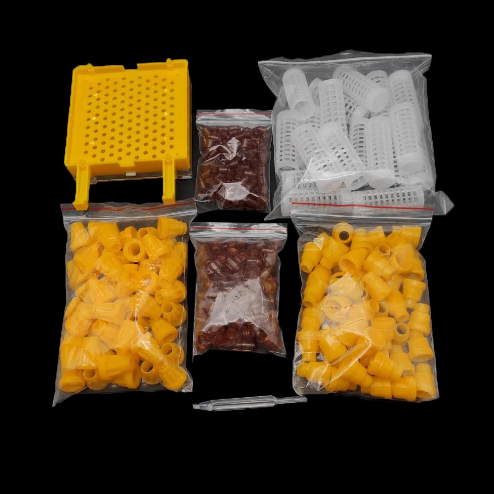 Juego de vasos de apicultura Jenter, sistema de jaulas de rodillo de abeja reina, soporte de vasos celular, accesorios de protección, herramientas, 1SET