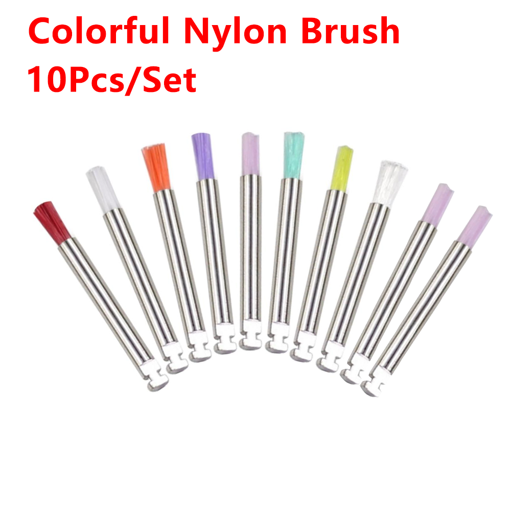 Pulidor Dental desechable, cepillo de cerdas de nailon, herramientas de dentista, taza pulidora, blanqueamiento Dental, cepillos de profilía, 10 unids/lote por caja: grape