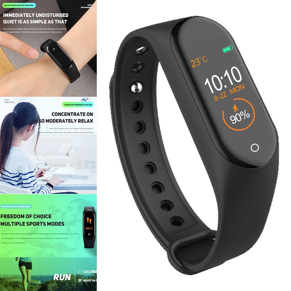 Mannen Vrouwen Smart Armband Bloeddruk Hartslag Sport Sleep Monitoring Horloge Armband Smartwatch Horloge Polsband Klok