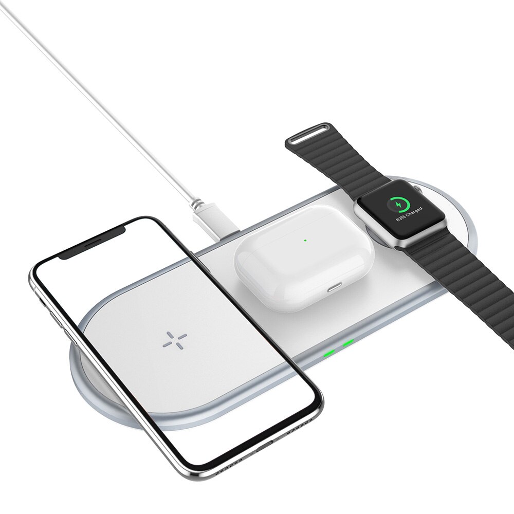 Qi 15W Draadloze Oplader Stand 3 In 1 Snel Opladen Dock Station Voor Airpods Pro Apple Horloge 5 Iwatch iphone 11 Xs Xr X 8 Samsung: Type 3 10W White