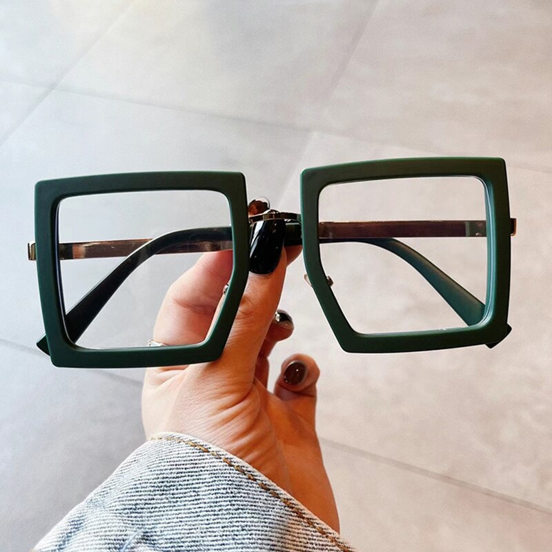 Lunettes carrées transparentes léopard pour femmes, monture de lunettes, classiques, Vintage, surdimensionnées, claires, à la ,