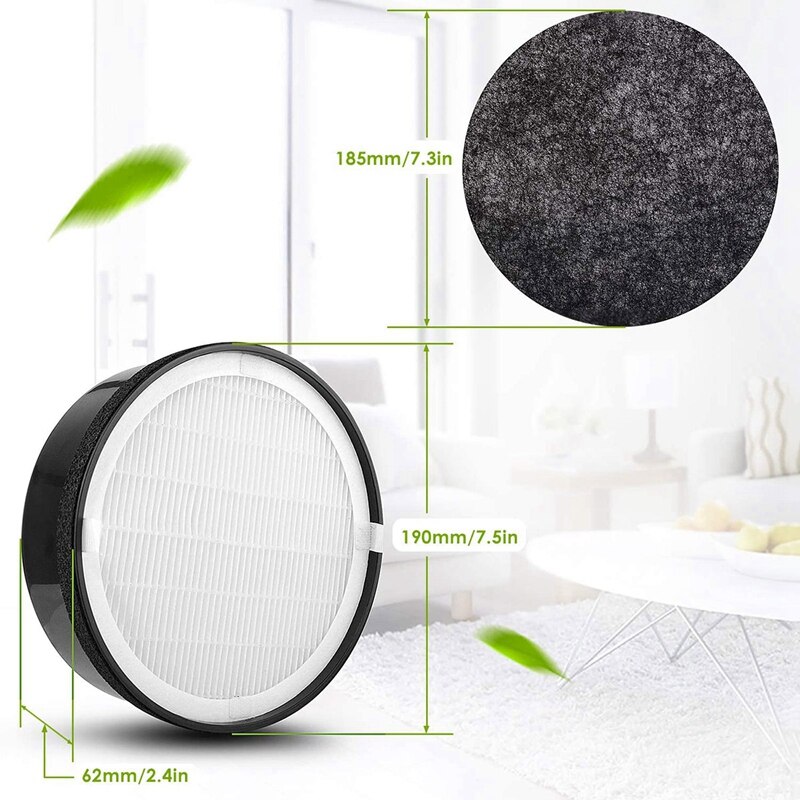 4 Pack Filter Compatible for Levoit LV-H132 LV-H132-RF Air Purifier, True HEPA and Activated Carbon Filter Set
