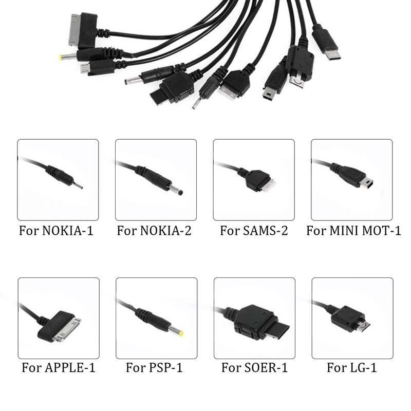 Sun power 50W 5V Foldable Solar Panel Solar Cells Folding Pack 10 in1 USB Cable Portable Solar Battery Charger for Phone Camping