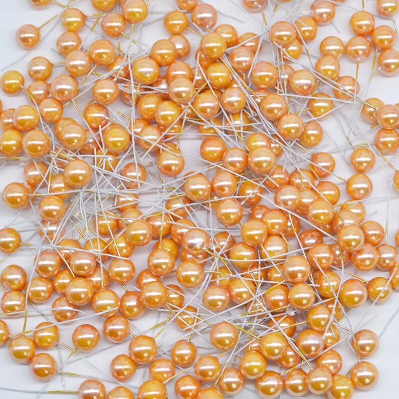 50 stuks Mini Schuim Meeldraden Bloemen Kunstmatige Pearl Cherry Bessen Wedding Christmas Party Decoratie DIY Geschenkdoos Krans Accessorie: F08