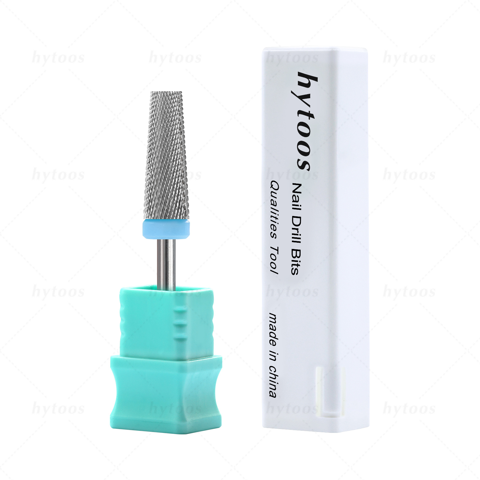 HYTOOS 5 en 1 brocas para uñas 16mm punta de carburo cónico superior plano quitar herramienta de Gel taladros eléctricos archivo accesorios de manicura: Gris claro