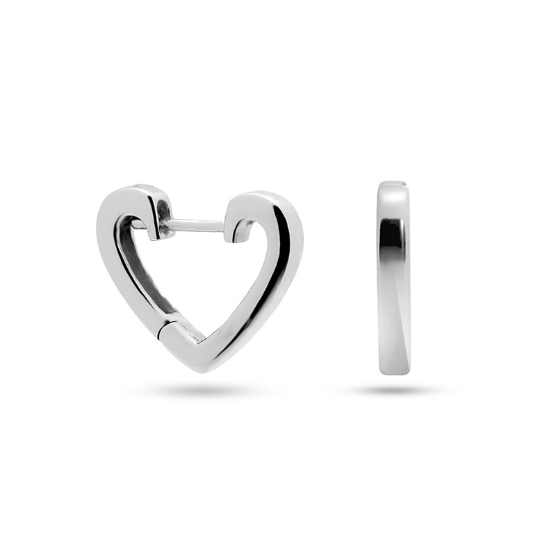 ROXI 925 Sterling Silver Glossy Heart Cute Hoop Earrings for Women Cartilage Earrings Cool Kolczyki Aros Jewelry: silver