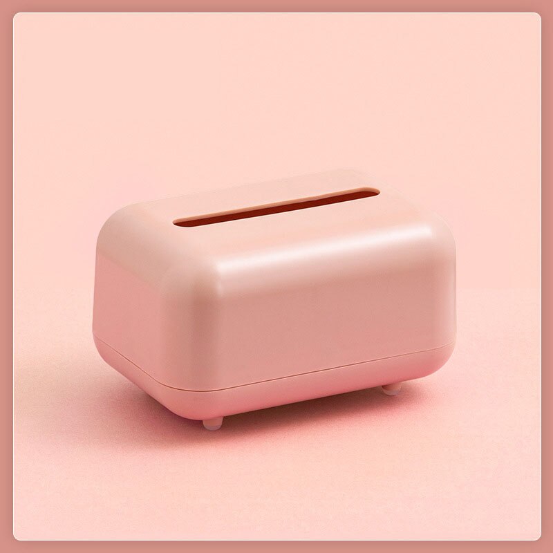 Household Tissue Box with Lid Desktop Paper Holder Napkin Storage Box Office Decoration Sealed Dustproof Tissue Container: Pink
