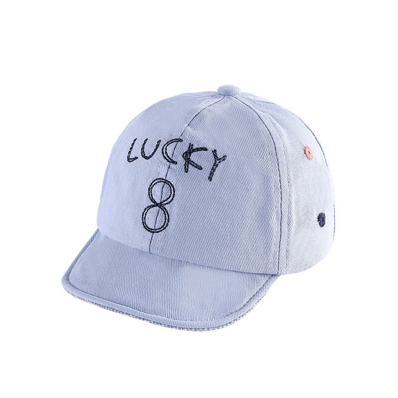 Summer Autumn Baby Cap Letter Number Baby Boy Hat Outdoor Cotton Children Baseball Cap Infant Toddler Peaked Hats: blue