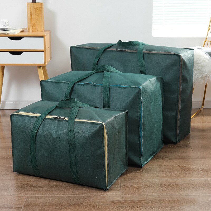 Moving Bag For Home Bedding 3 Sizes Solid Color Quilt Organizer Thicken Woven Handbag Wardrobe Clothes Foldable Storage Bags