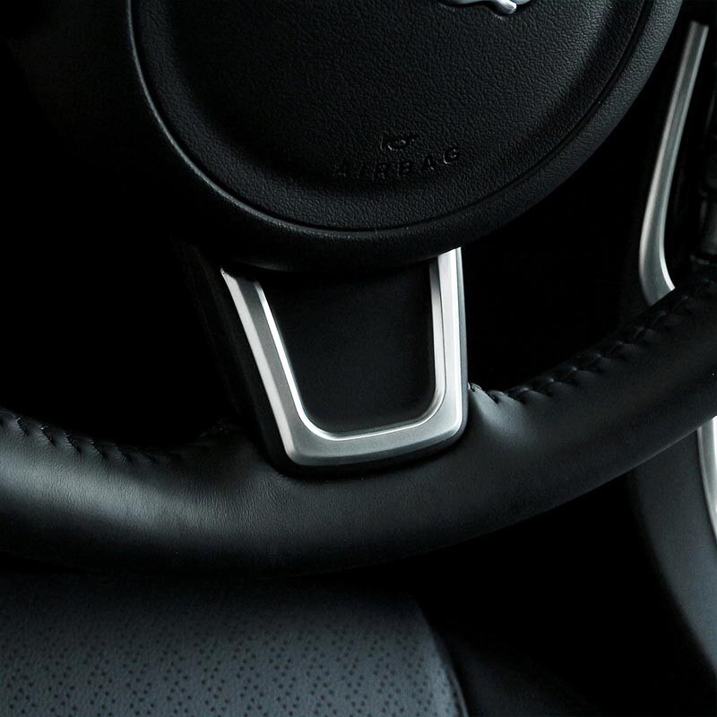 Til jaguar f-pace/xe/xf/f-pace bil styling abs mat krom indvendigt tilbehør ratbetræk trim