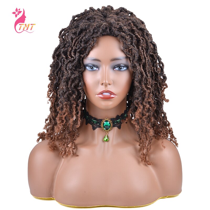 Nu Faux Locs Synthetic Crochet Wig With Curly Ends for Black Women Goddess Soft Locs Braided Wigs: 1B30