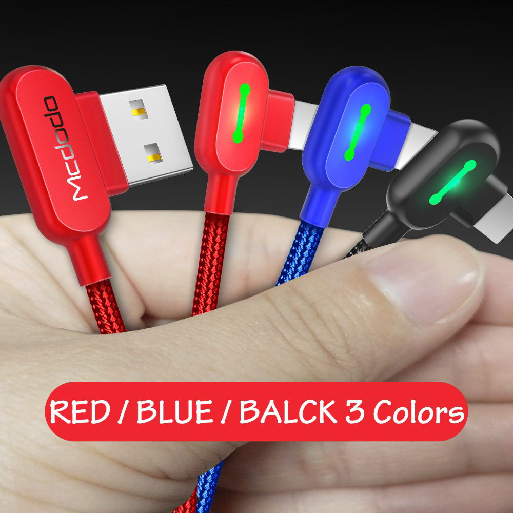 Cabo usb mcdodo de 1.8m para celular, fio com led para carregamento rápido e dados para iphone x, 8, 7, 6, 5, 6s cabo carregador para iphone 11, pro, xs max, xr, x