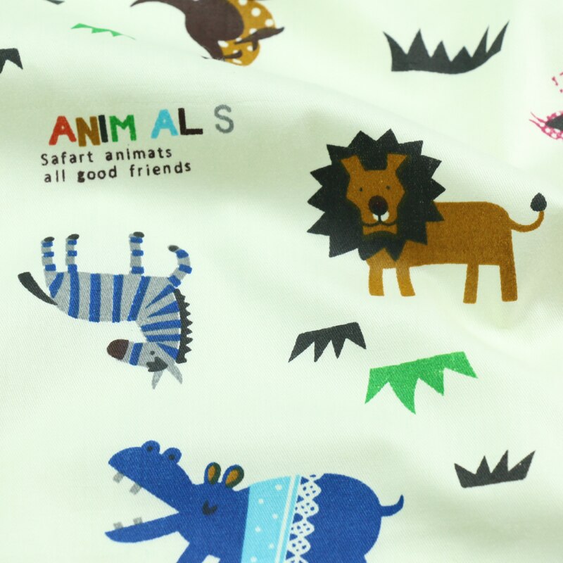 Tela de algodón con estampado de animales del bosque para bebés y niños, 160cm x 50cm, costura acolchada, ropa de cama, vestido, retales