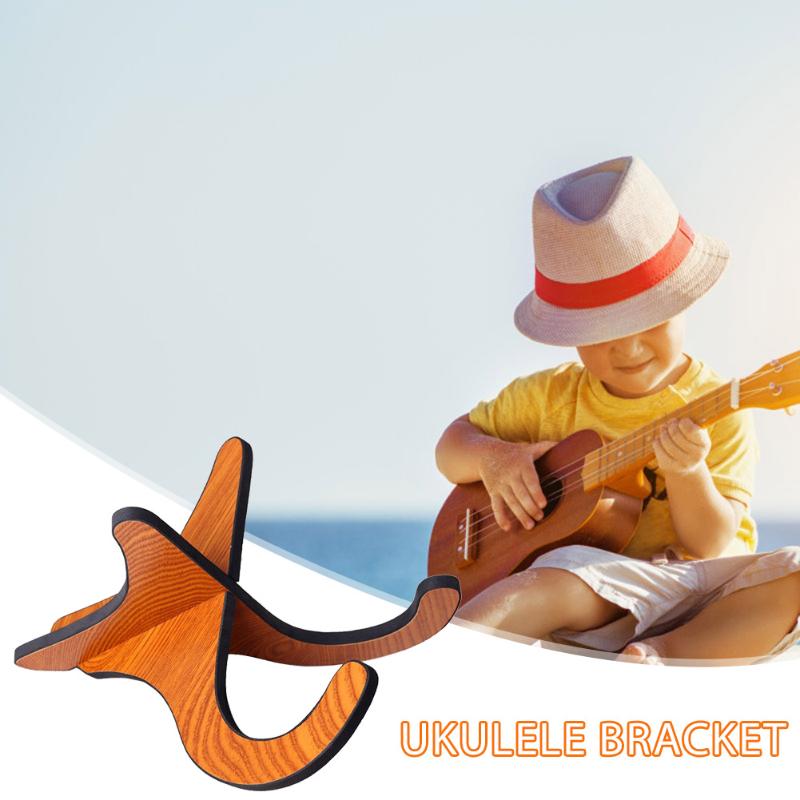 Wooden Ukulele Holder Folded Guitar Vertical Holder EVA Anti-collision Adhesive Strip Bass Violin Collapsible Stand