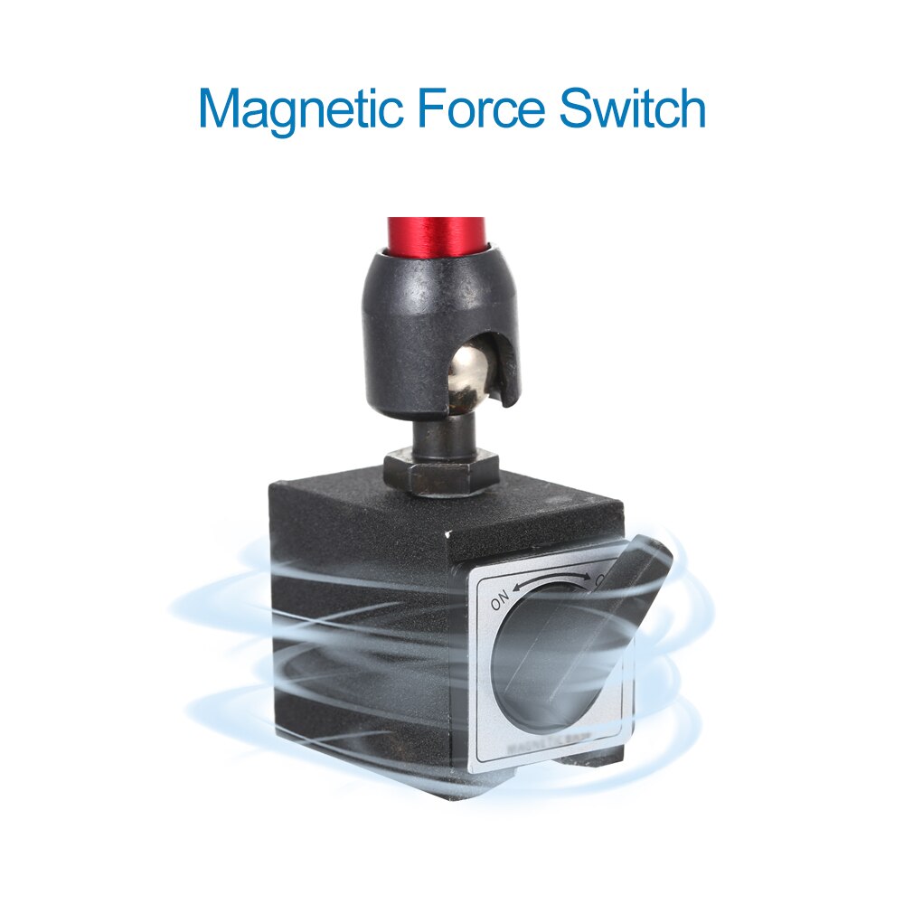 Dial Indicator Magnetic Base Holder Mini Leverage Gauge Stand Indicator Bracket Magnetic Force Switch Double Adjustable Pole